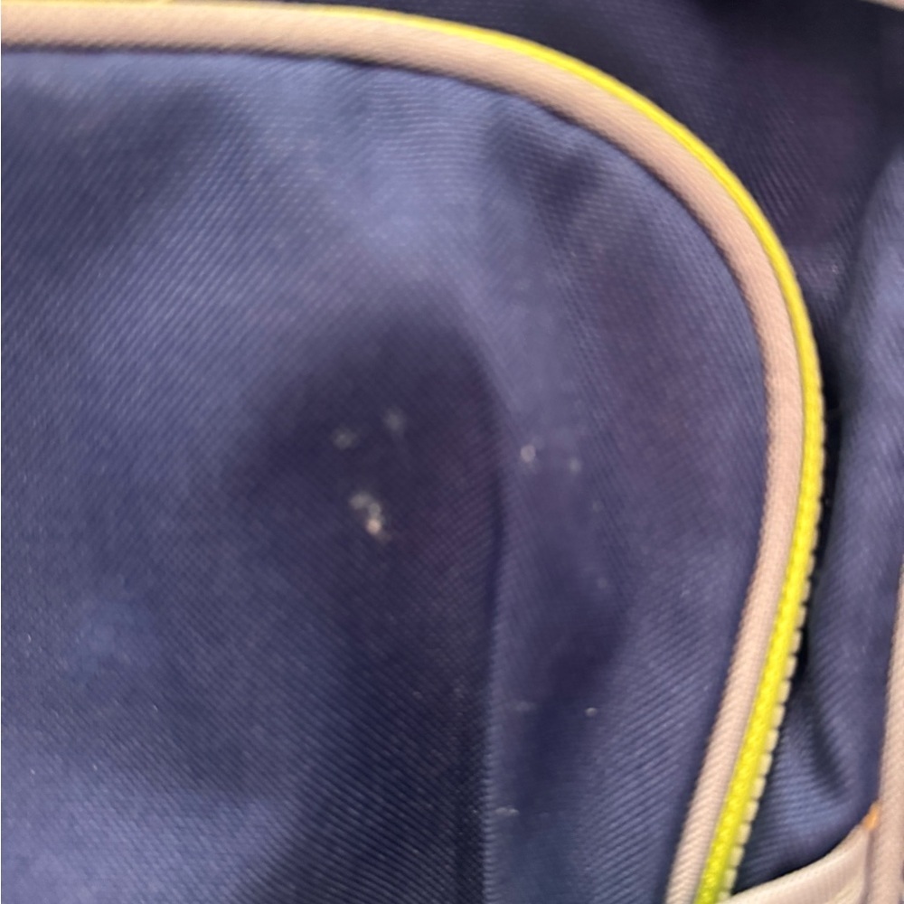 Pottery Barn Kids Size Small Blue & Gray Backpack Neon Yellow Trim Boys Girls - Picture 2 of 10